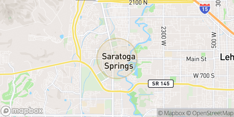 Approximate map area near Saratoga Springs