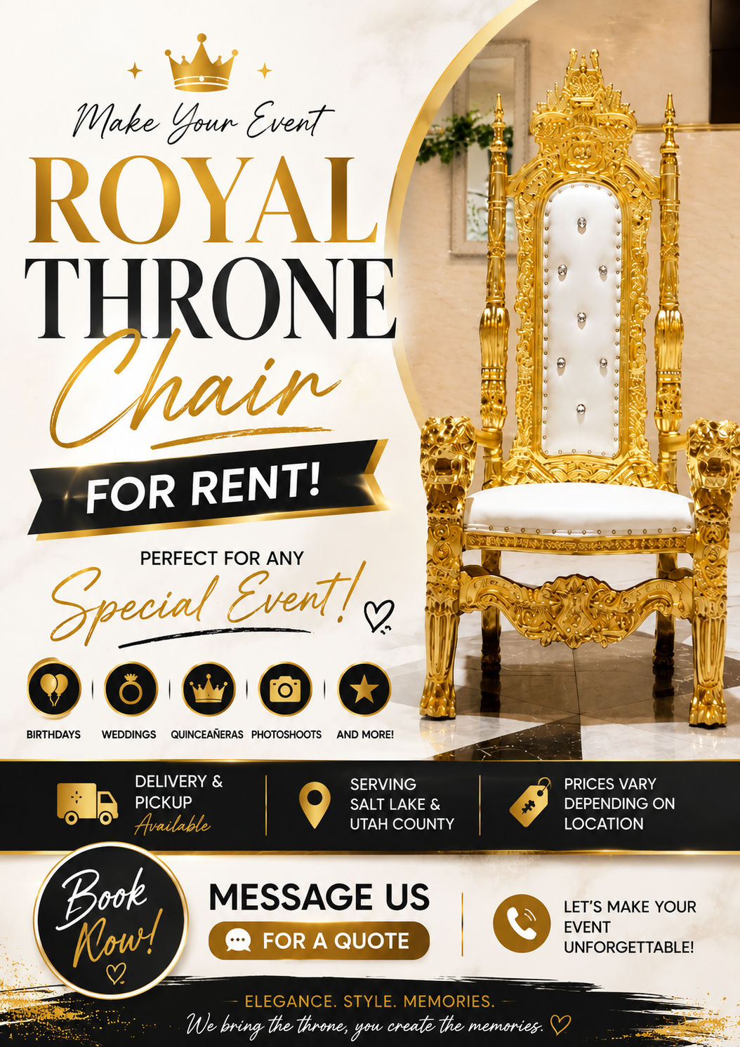 Fapienas Throne Chair Package