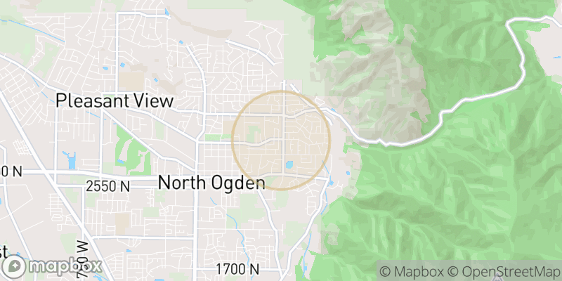 Approximate map area near North Ogden
