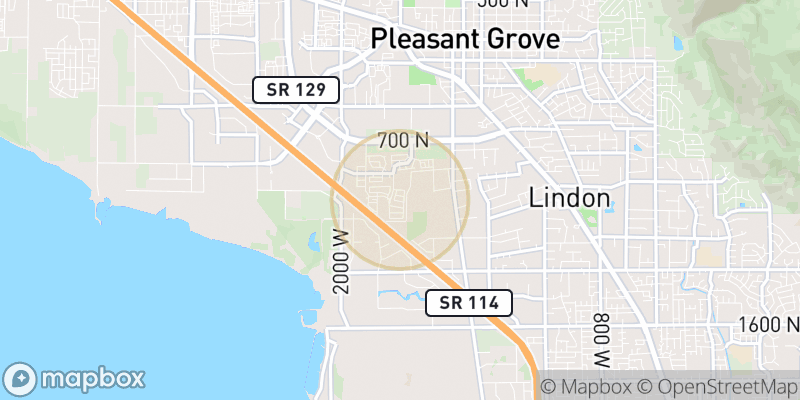 Approximate map area near Lindon
