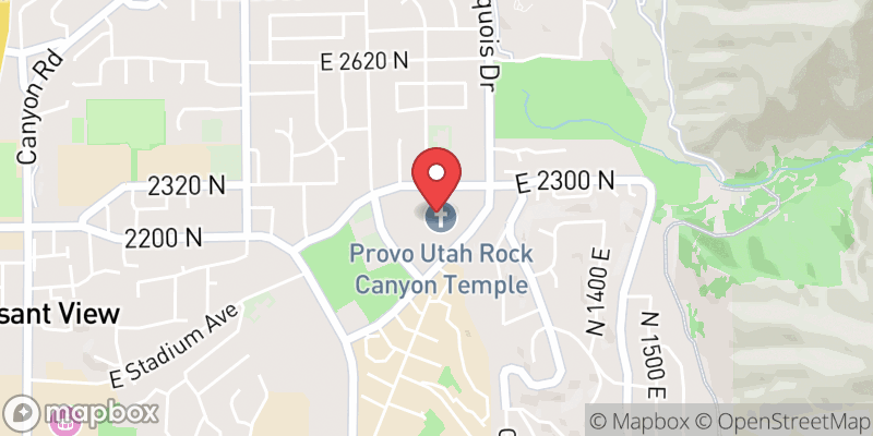 Map of Provo Utah Rock Canyon Temple