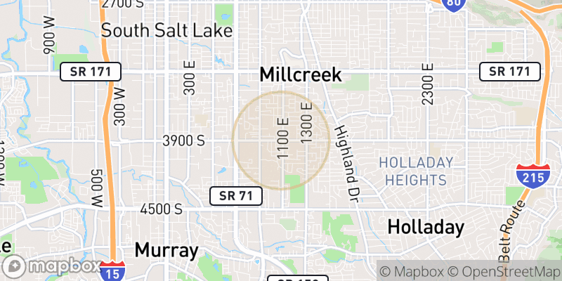 Approximate map area near Millcreek