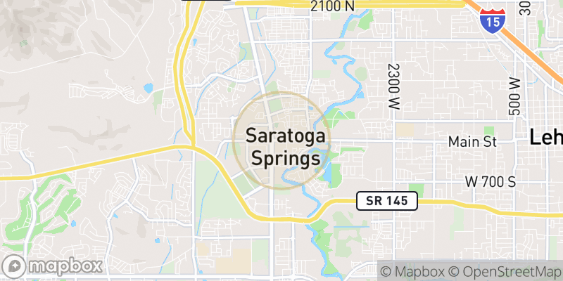 Approximate map area near Saratoga Springs