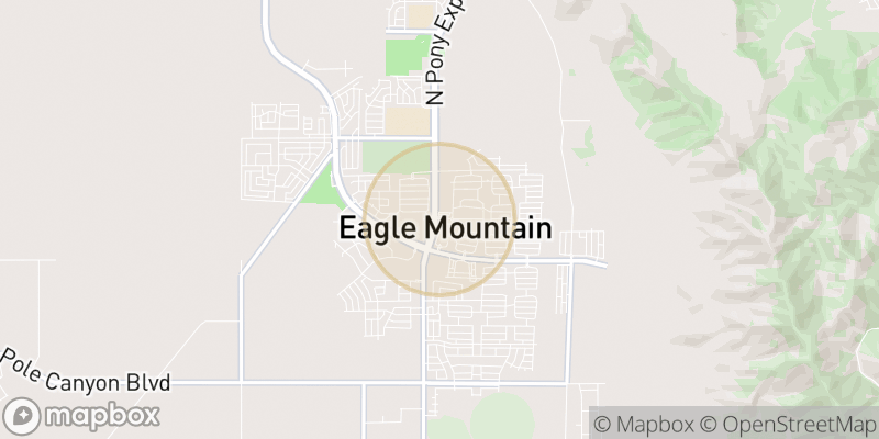 Approximate map area near Eagle Mountain