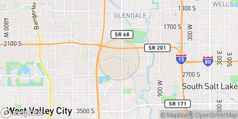 Approximate map area near West Valley City