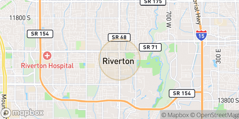 Approximate map area near Riverton