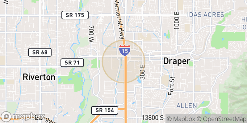 Approximate map area near Draper