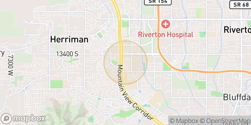 Approximate map area near Riverton