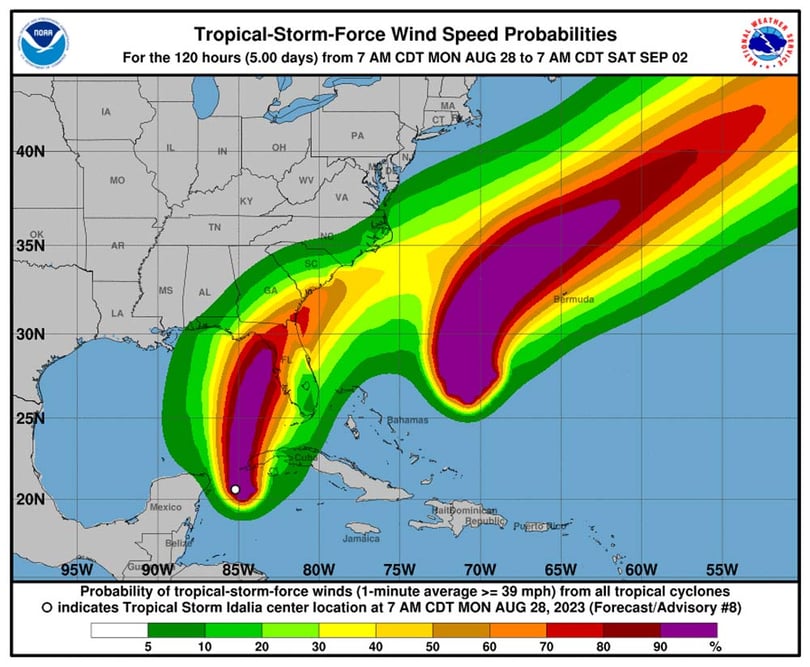 Hurricane Idalia winds 