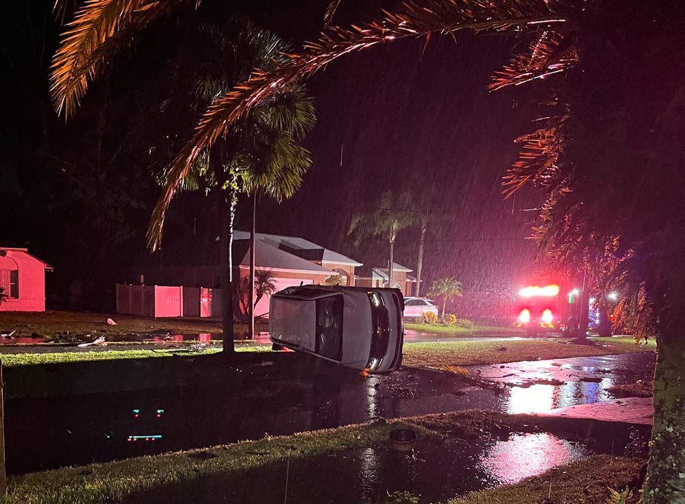 The scene on Barrington Drive in Palm Coast's B Section this morning (Palm Coast Fire Department)