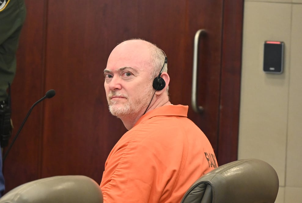 Michael Jennelle in court Monday. (© FlaglerLive)