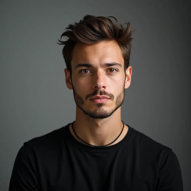 Example of a natural professional portrait on a neutral background