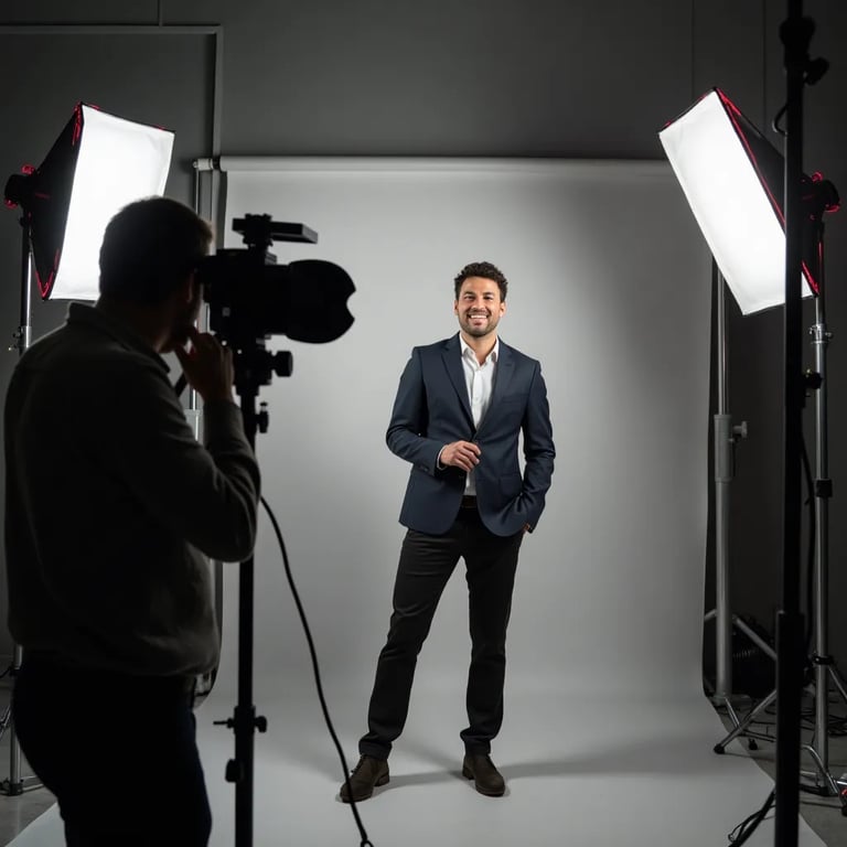 Exemplo de site antes e depois do uso de fotos profissionais