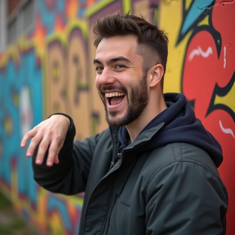 Exemplo de má foto de perfil desfocada e sobrecarregada