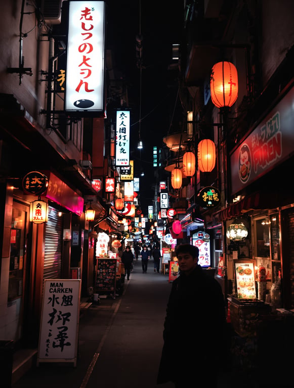 Fotobeispiel — KI-Fotos in Tokio: Neonlichter und Kultur