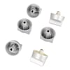 New World Cooker & Hob Control Knob Kit Set of 6 Silver - Image 9