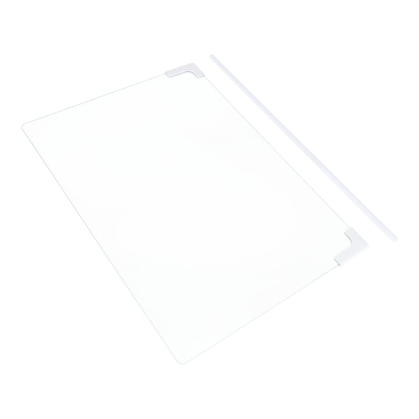 Glass Shelf & White Edge Trim