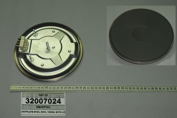Hotplate Ø180, 230V, 1500W, with Limiter