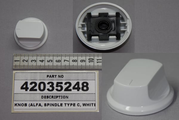 Knob (Alfa, Spindle Type C, White)