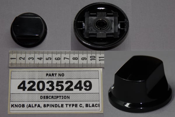 Knob (Alfa, Spindle Type C, Black)