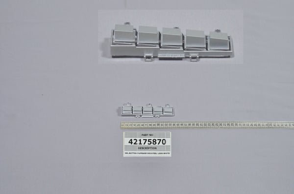 Sel.Button F4/Frame Mid-Steel Look-White