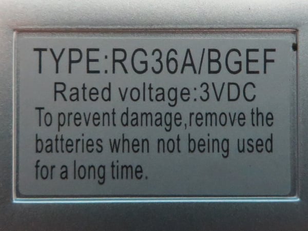 Remote Control RG36A/BGEF