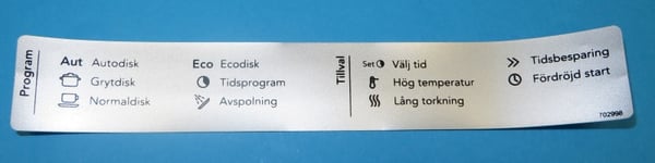 Program Label Asko D5454 Aut Sv