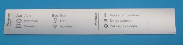 Program Label Asko D5430 Aut Sl