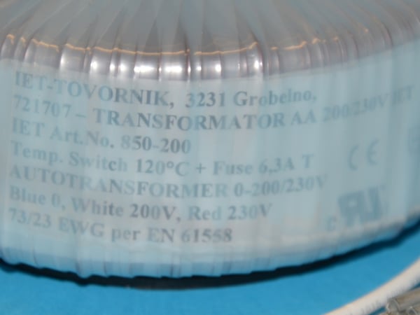 Transformer Aa 200/230V Iet