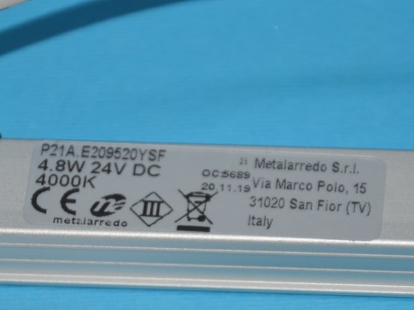 LED Light Assy 24VDC L.520 4,8W 4000K"