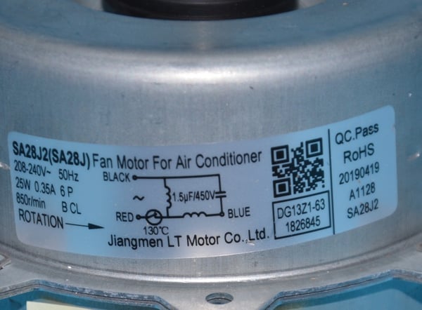 Fan Motor Ou 220V AC 25W