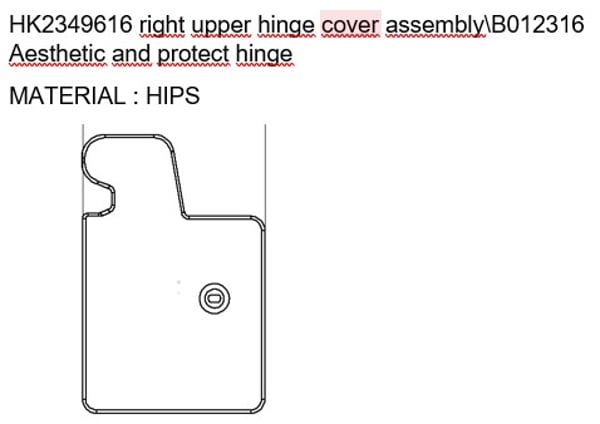 Right Upper Hinge Cover Assy