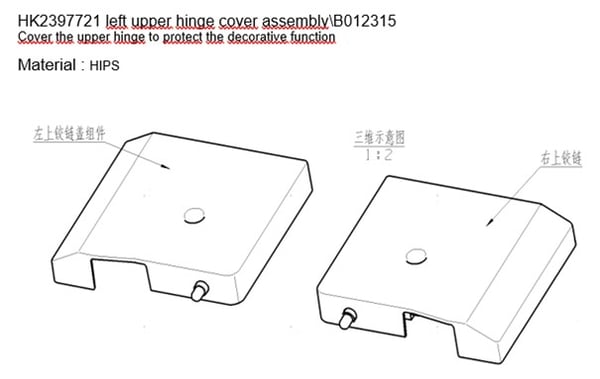 Left Upper Hinge Cover