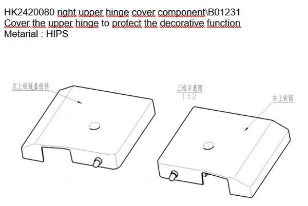 Right Upper Hinge Cover