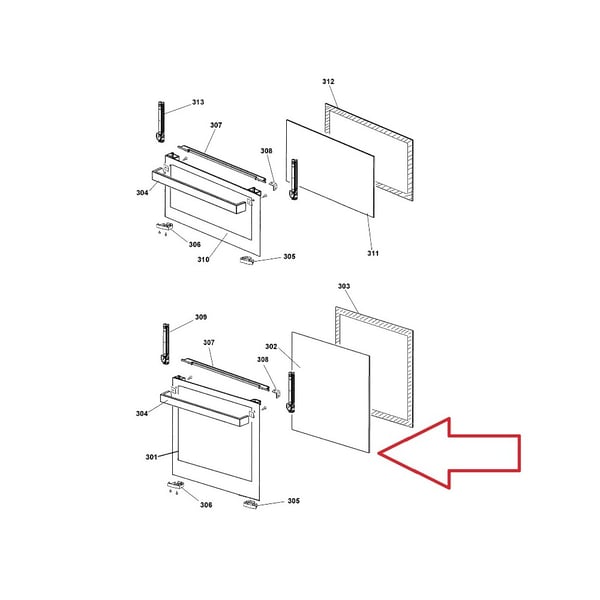 Main Bottom Oven Inner Middle Door Glass
