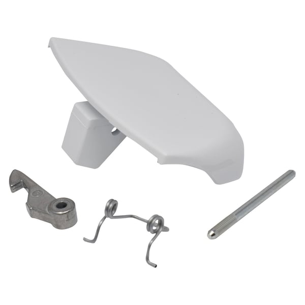 White Door Handle Hook Catch & Spring Kit
