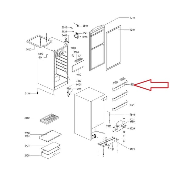 Door To Upper Dairy Shelf Rack 