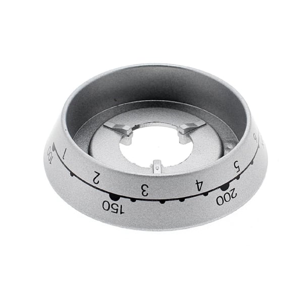 Top Oven Grill Control Knob Silver Outer Ring Bezel