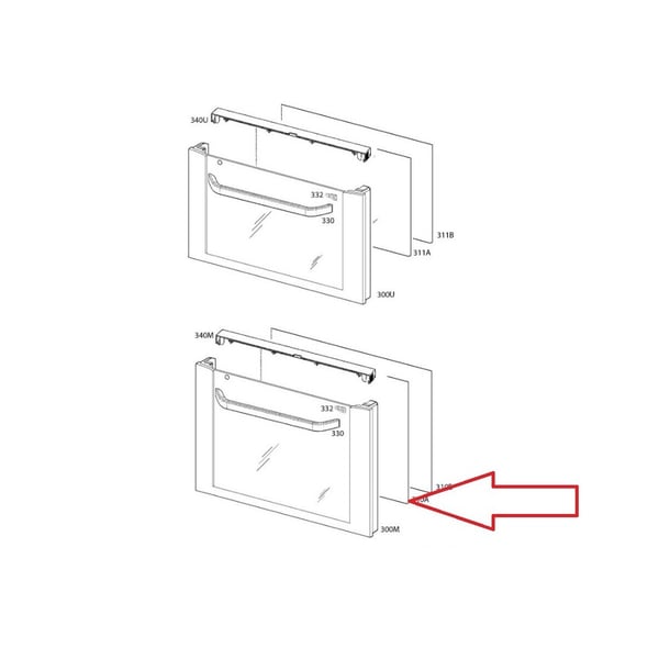 Bottom Lower Door Intermediate Inner Glass