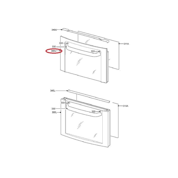 Top Upper Oven Front Outer Door Glass