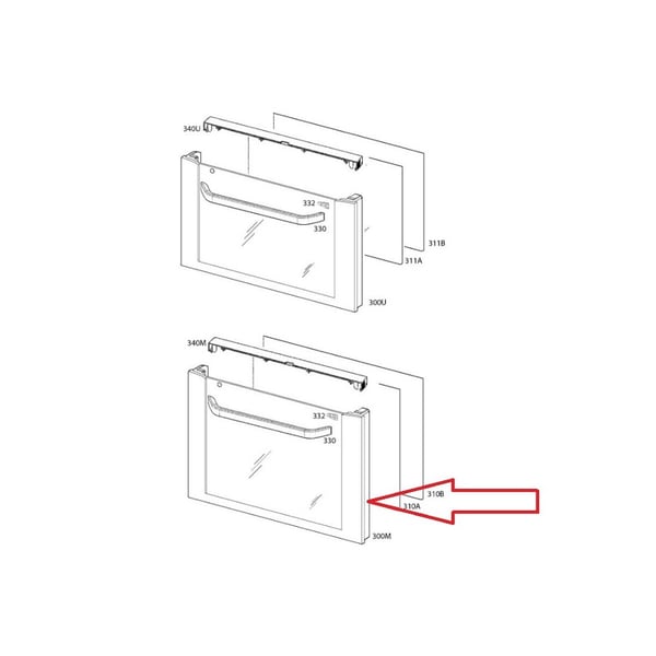 Bottom Door Front Outer Glass 592 x 424mm