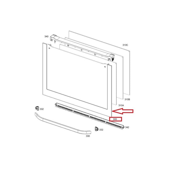 Oven Front Outer Door Glass 592 x 470mm