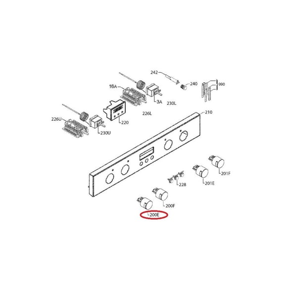 Top Upper Oven Function Control Knob