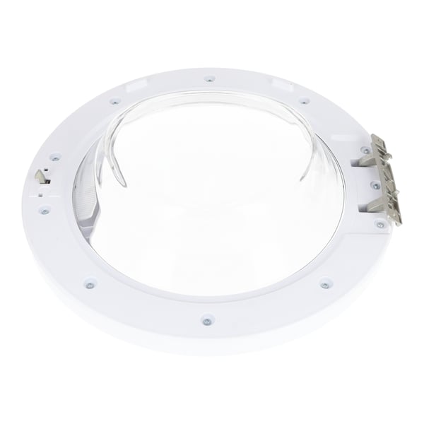 Door Glass Frame And Hinge White Complete