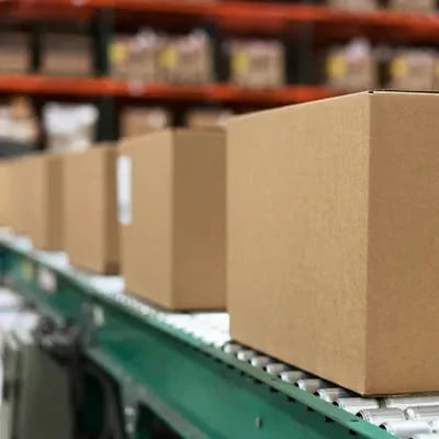 BioNature Distribution Center with packages on a conveyor