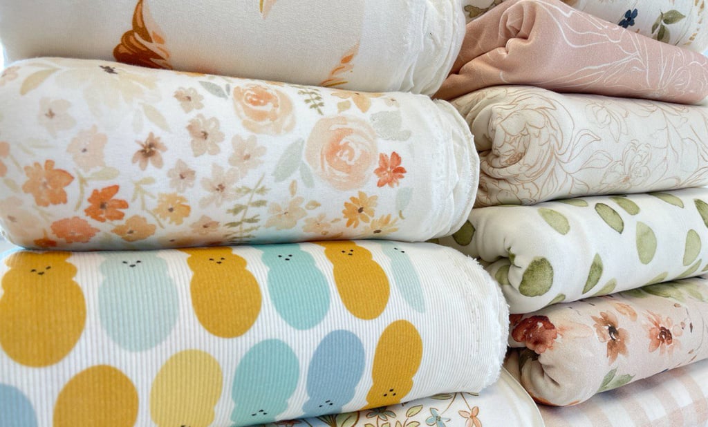stack of fabrics from digital pigment printing