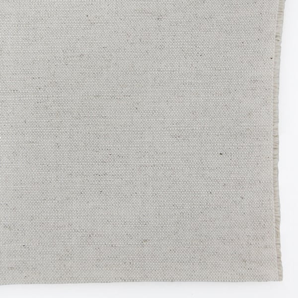 close up photo of unprinted natural linen cotton blend fabric base that is available for custom fabric orders at Little Cocalico