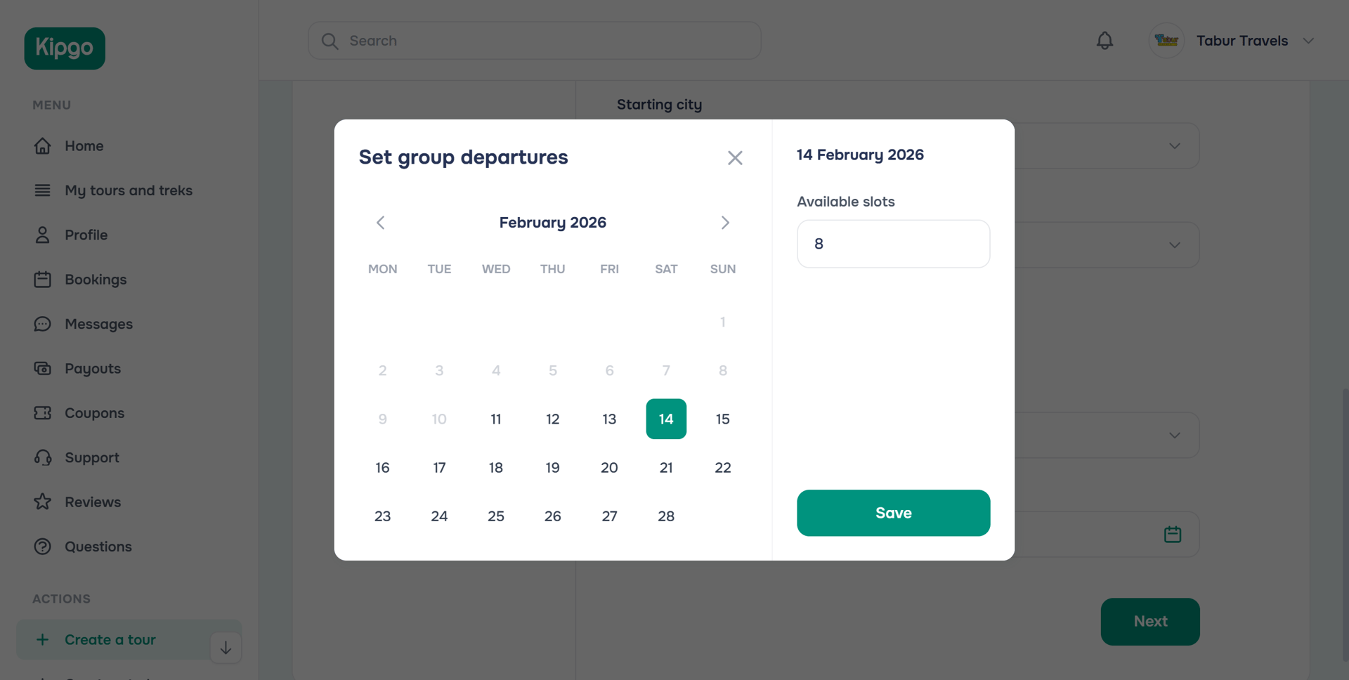 Group tour or trek availability