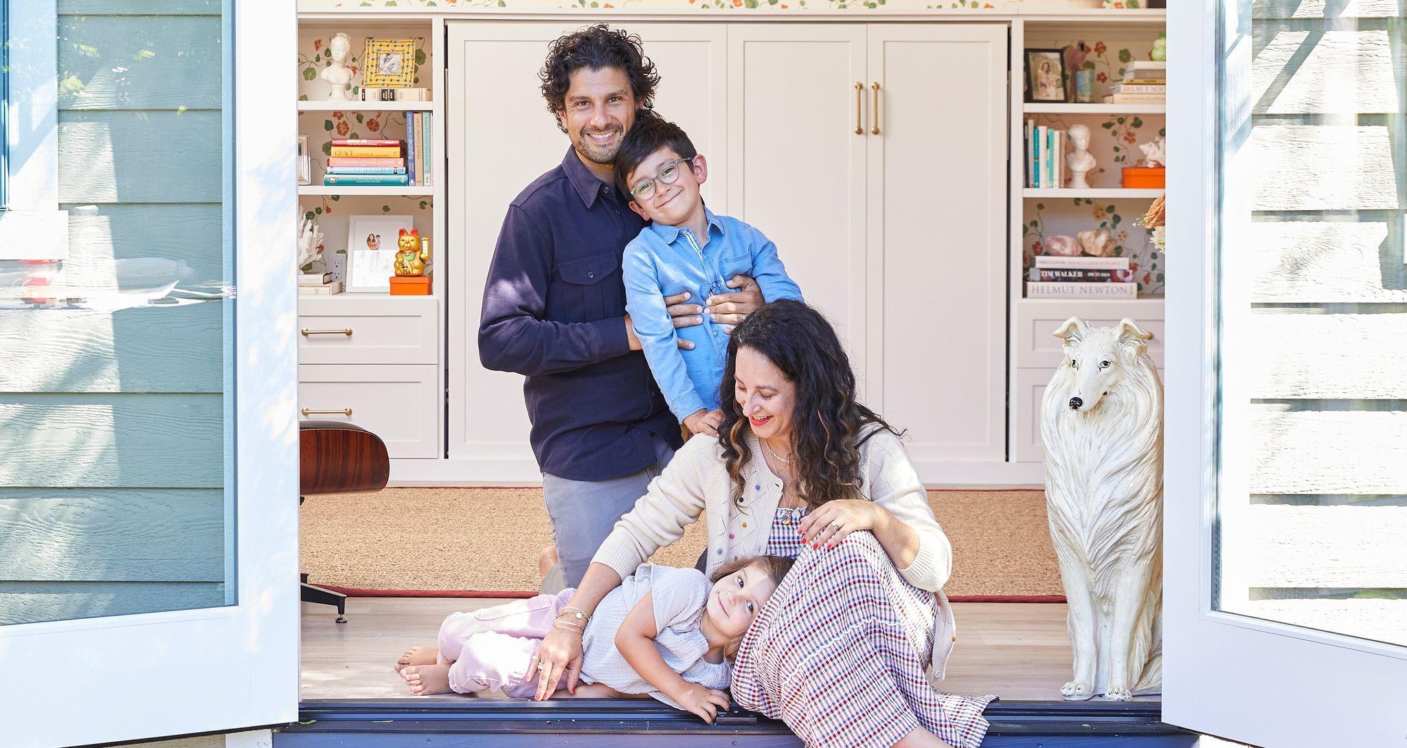 Ariel Gordon created a home office with a murphy bed and floral touches with California Closets