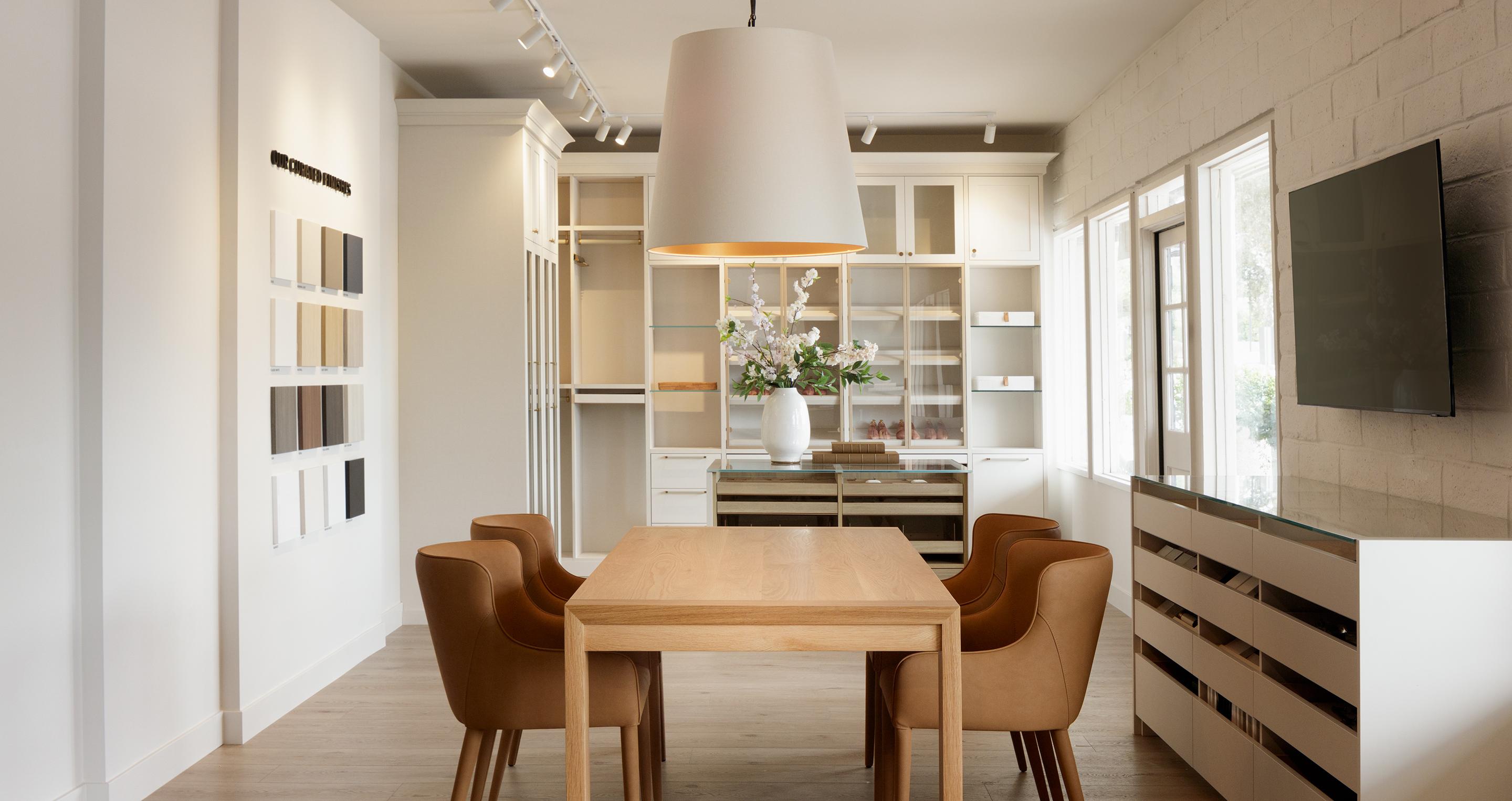 Conference at a showroom for a free design consultation using 3D software with California Closets